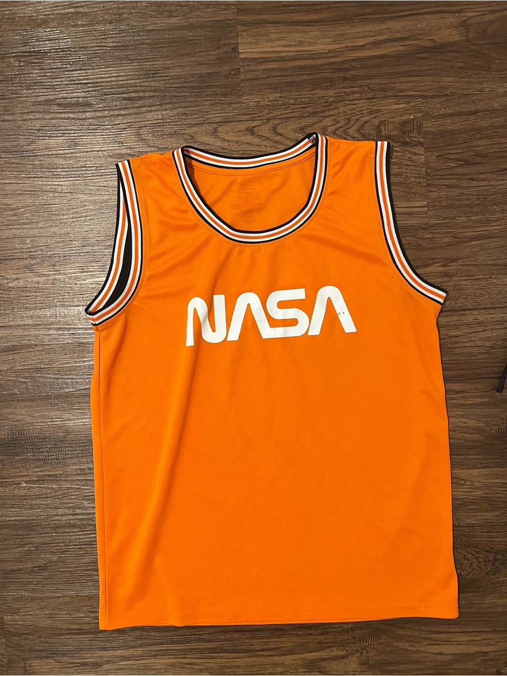 NASA Orange Sleeveless Jersey Tank Top basketball jersey Medium